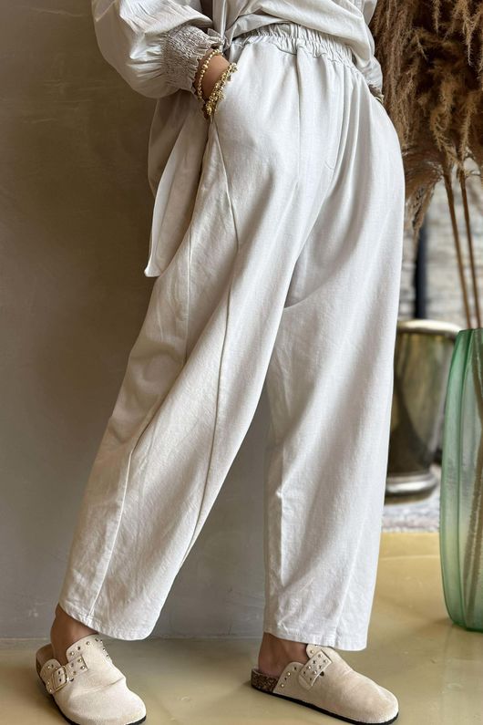 Lagen Seamed Tapered Barrel Pant Calico